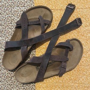 Birkenstock Yara - with oiled leather in Habana (brown) US 11-11.5